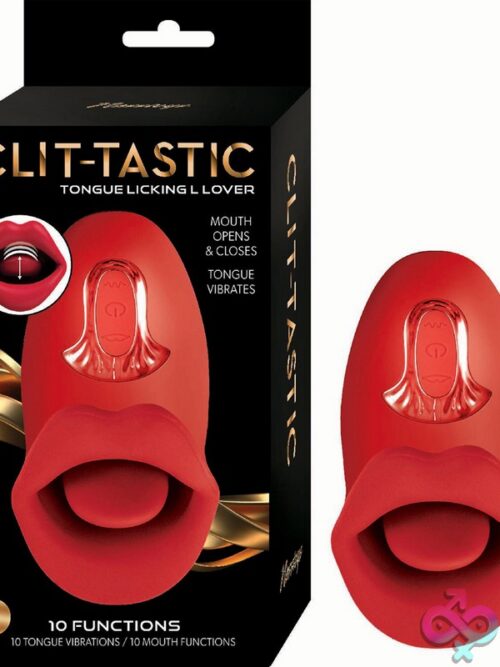 Clit-Tastic Tongue Licking Lover Rechargeable Oral Sensation Clit Stimulator In Pink And Red