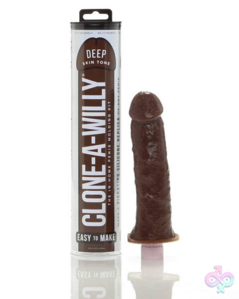 Clone a Willy Kit Deep Skin Tone vibrating silicone DIY molding kit by Clone-a-Willy
