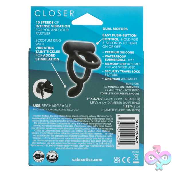 Discreet-Toys-Closer-Intimate-Rechargeable-Ring-Caress-Black-Se1900143 Closer Intimate Rechargeable Ring Caress - Black - Image 1