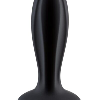 Black grooved vibrating silicone anal plug by Cloud 9