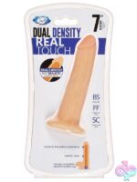 Cloud 9 Real Touch 7-inch dual density dildo in tan TPE with suction cup base by Cloud 9