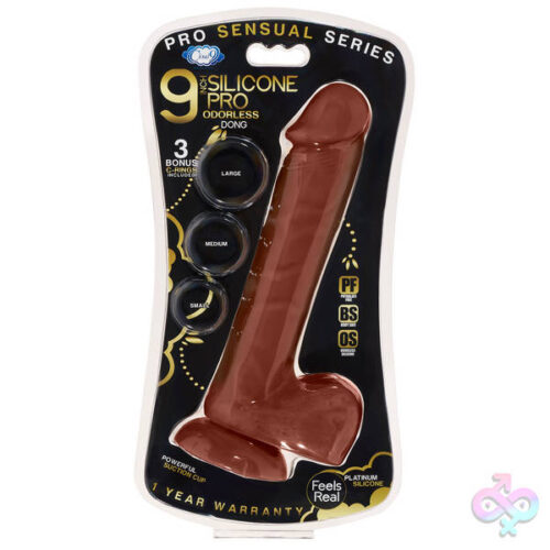 Cloud 9 Novelties Sex Toys - 9" Silicone Pro Odorless Dong - Brown