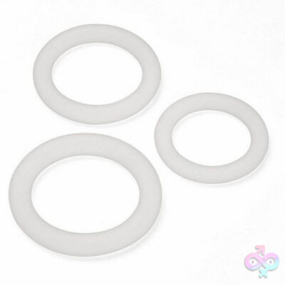 Cloud 9 Pro Sensual Silicone Cock Ring 3 Pack by Cloud 9 Novelties — white silicone rings in three sizes