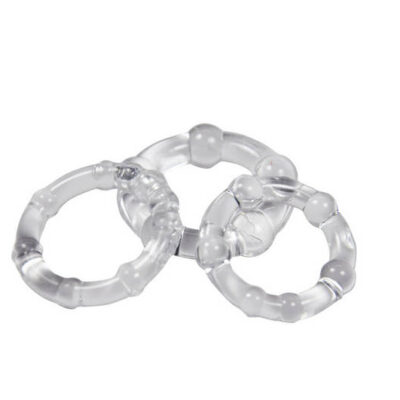 Cockring Combo Beaded 3-Ring Set by Cloud 9 Novelties in black