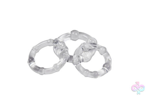 Cloud 9 Novelties Sex Toys - Cockring Combo Beaded - Clear