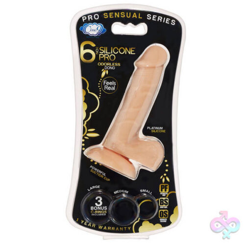 Cloud 9 Novelties Sex Toys - Pro Sensual Premium Silicone 6 Inch Dong With 3  Cockrings - Flesh