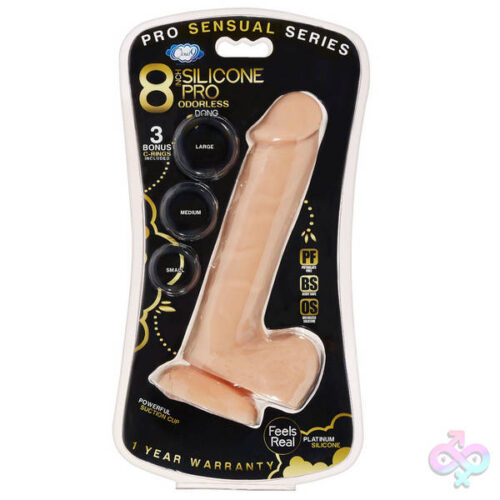 Cloud 9 Novelties Sex Toys - Pro Sensual Premium Silicone 8 Inch Dong With 3  Cockrings - Flesh