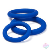 Cloud 9 Novelties Sex Toys - Pro Sensual Silicone Cock Ring 3 Pack - Blue