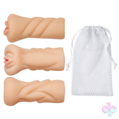 Trio Stroker Pussy Ass Mouth Masturbator Kit Flesh Beige by Cloud 9 Novelties