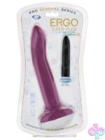 Flexible purple liquid silicone dong with suction cup base and rechargeable bullet by Cloud 9
