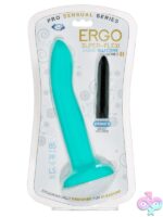 Flexible teal liquid silicone dong with suction-cup base and rechargeable bullet by Cloud 9