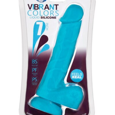 Super flexible 7-inch blue liquid silicone dildo with suction-cup base by Cloud 9