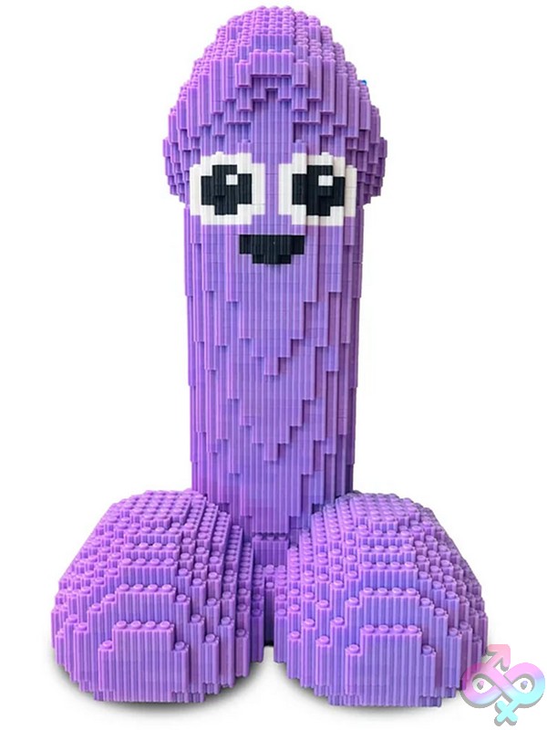 Discreet-Toys-Cock-Blocks-Bricked-Up-Nu-Lgcp-1299 Bachelorette Party Puzzle — Cock Blocks Bricked Up By Little Genie, Purple Abs Plastic 3265-Piece 3D Penis Puzzle