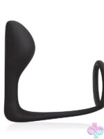 Cock Ring With P-Spot Plug – Black - Image 2