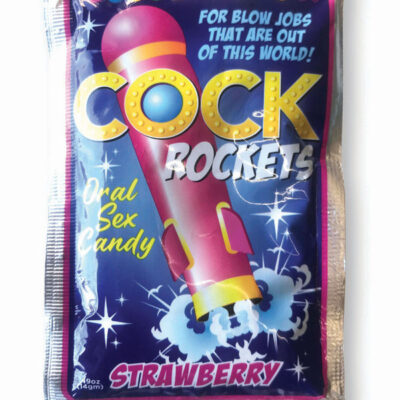 Strawberry cock rockets oral sex candy novelty toy by Little Genie — Discreet Toys