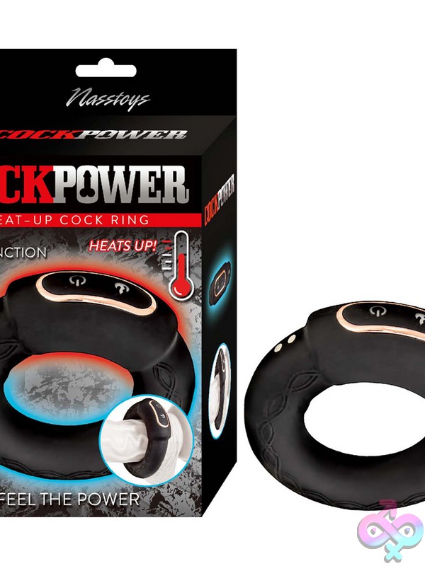 Discreet-Toys-Cockpower-Heat-Up-Cock-Ring-Black-Nu-Nw3169 Warming Vibrating Cock Ring In Black Body-Safe Silicone By Nasstoys