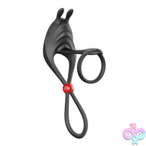 Cockpower Remote Control Cockring And Ball Cinch - Black - Image 5