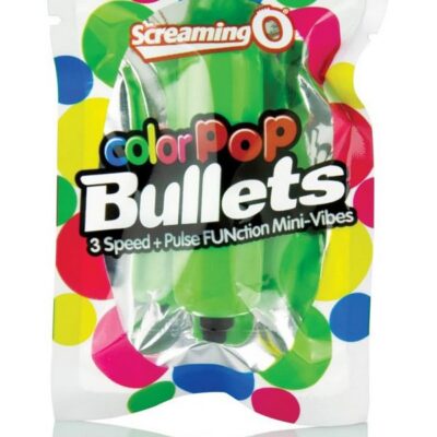 Compact green bullet vibrator with smooth rounded tip by Screaming O