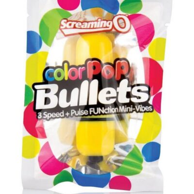 Bright yellow compact bullet vibrator with smooth rounded tip by Screaming O