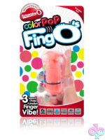 Ergonomic orange finger vibrator with removable bullet by Screaming O