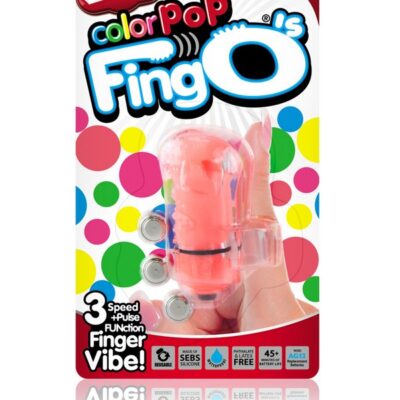 Ergonomic orange finger vibrator with removable bullet by Screaming O
