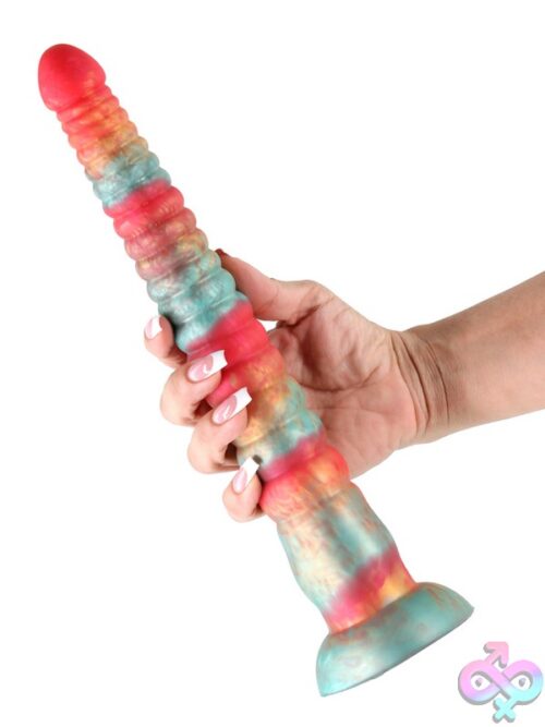 Colours Stacked 12&Quot; Dildo Red/Gold - Image 3