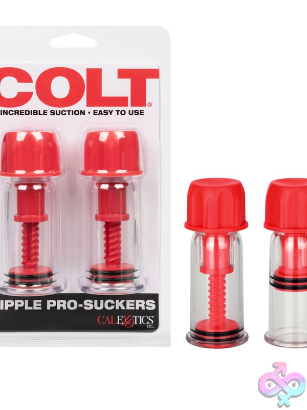 Discreet-Toys-Colt-Nipple-Pro-Suckers-Red-Nu-Se-6892-20-2 Adjustable Clear Nipple Suckers With Silicone Seal By California Exotic Novelties