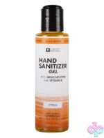 Citrus scented hand sanitizer gel 4.2 oz in gold packaging by Concept Naturals