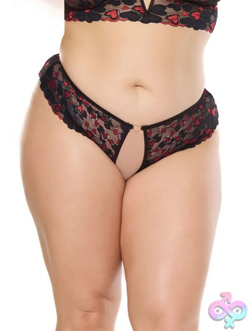 Coquette Heart Lace Crotchless Panty - Image 2