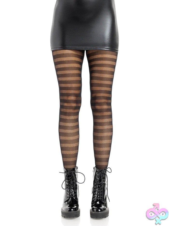 Discreet-Toys-Cosima-Striped-Net-Tights-Os-Black-La-9917Bkos Cosima Striped Net Tights - Image 1