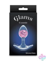 Small pink silicone anal plug with sparkling internal glass marble by Ns Novelties