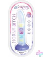 8-inch clear cotton candy silicone suction cup dildo by Hott Products