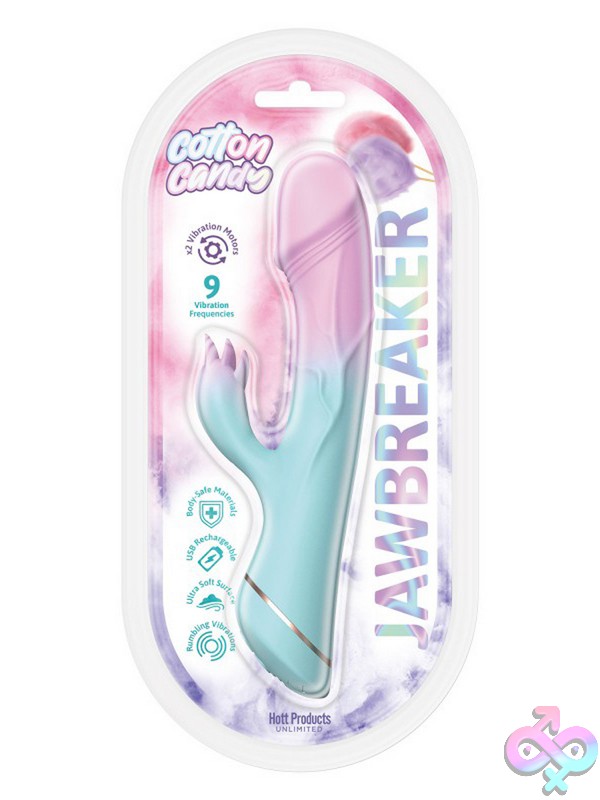 Discreet-Toys-Cotton-Candy-Jaw-Breaker-Silicone-Dildo-Nu-Hp-3498 Curved Pink Medical-Grade Silicone Vibrating Dildo With Candy-Inspired Design By Hott Products