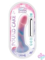 Clear curved vibrating g-spot dildo in body-safe silicone by Hott Products