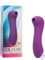 Purple dual-ended suction and vibration wand in silicone by California Exotic Novelties