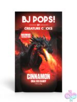 BJ Pops cinnamon flavored popping candy in pink packaging by Xr Creature Cocks