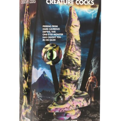 Purple textured Cyclops Monster fantasy silicone dildo with flared harness-compatible base by Xr - Creature Cocks