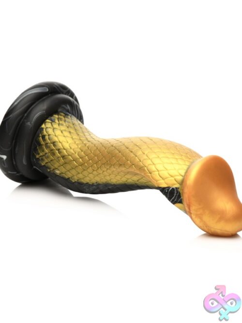 Creature Cocks Golden Snake Silicone Dildo – Gold - Image 3