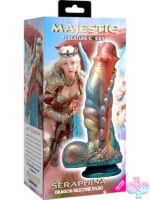 Seraphina Dragon iridescent multi-tone silicone dildo with diamond scales and sculpted claw base by Creature Cocks