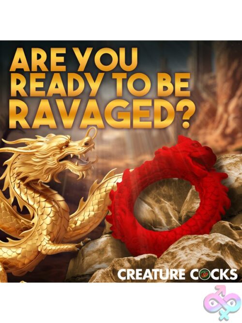 Rise Of The Dragon Silicone Cock Ring - Red - Image 8