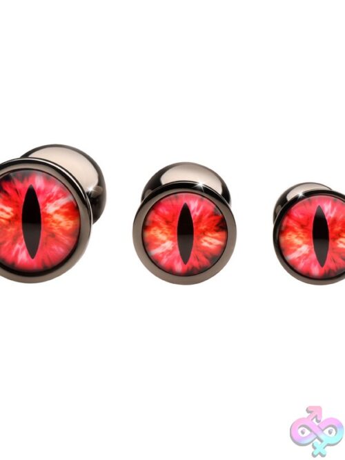 Creature Cocks Sinister Red Eyes Metal Butt Plug Set - Image 2