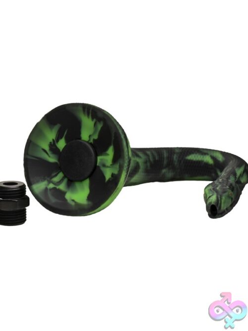 Creature Cocks Spitting Serpent Silicone Enema Snake – Green - Image 3