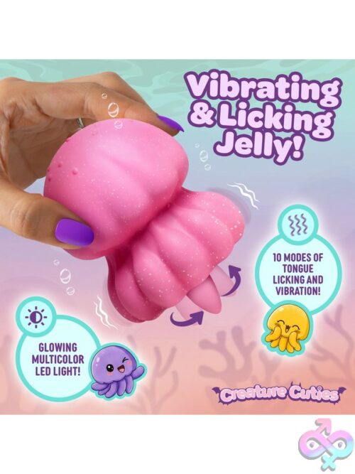 Creature Cuties Glow Jelly Licking &Amp; Vibrating Stimulator – Pink - Image 5