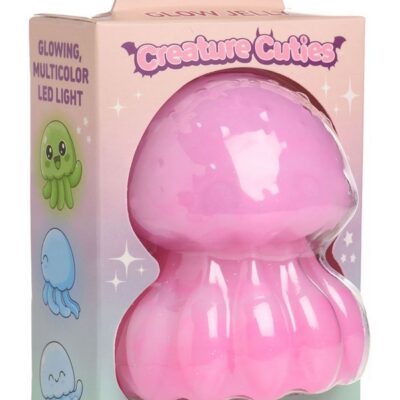Pink glow-in-the-dark jellyfish licking and vibrating stimulator in silicone by Xr Creature Cuties