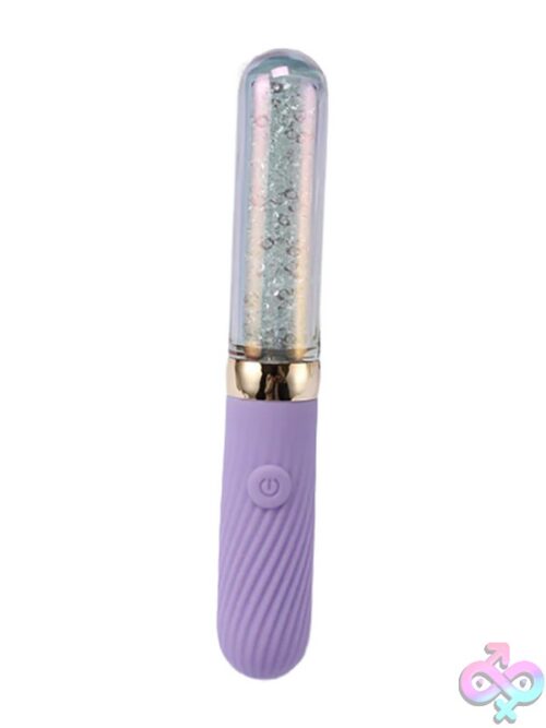 Cristal Diamond Glitter Glass Massager – Purple - Image 2
