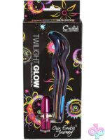 Slim clear borosilicate glass rabbit vibrator with silicone bunny ears by Our Erotic Journey