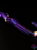 Crystal Blue Flame Curved Glass Dildo - Image 3