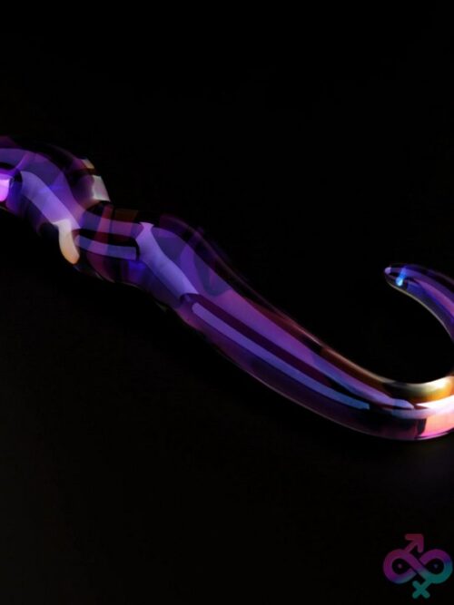 Crystal Blue Flame Curved Glass Dildo - Image 3