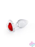 Crystal Desires Red Heart Glass Plug