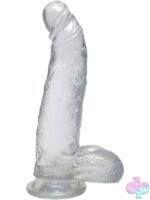 curved suction cup dildo Crystal Jellies 8 Inch with balls by Doc Johnson